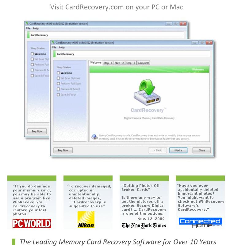 memory card recovery softwares